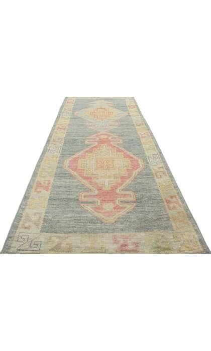 3 x 8 Modern Colorful Oushak Rug 80855