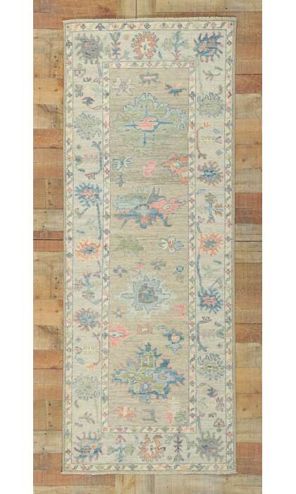3 x 8 Colorful Modern Oushak Rug 80856