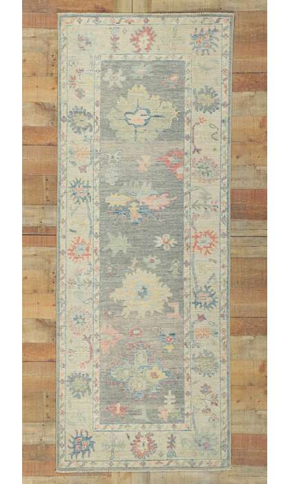 3 x 8 Colorful Oushak Runner 80857