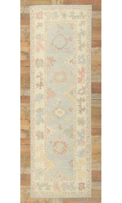 3 x 9 Colorful Oushak Runner 80868