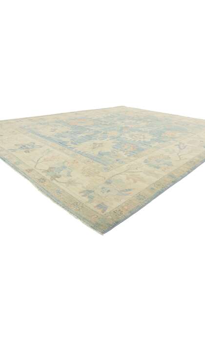 8 x 10 Colorful Blue Oushak Rug 80893