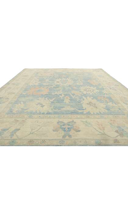 8 x 10 Colorful Blue Oushak Rug 80893