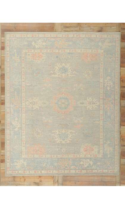 8 x 10 Colorful Pastel Oushak Rug 80894