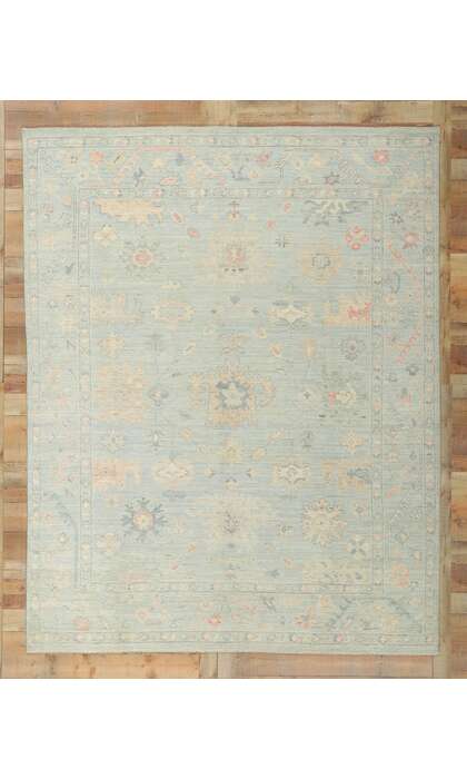 8 x 10 Colorful Pastel Oushak Rug 80895