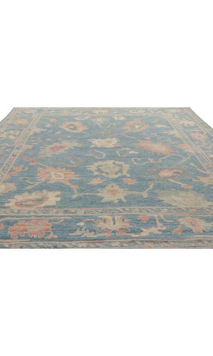 8 x 10 Colorful Blue Oushak Rug 80896