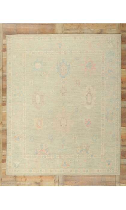 8 x 10 Colorful Pastel Oushak Rug 80899
