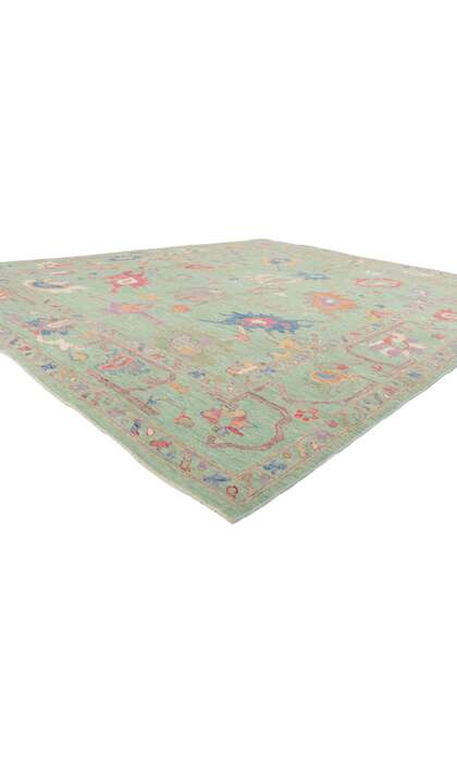8 x 10 Colorful Green Oushak Rug 80901