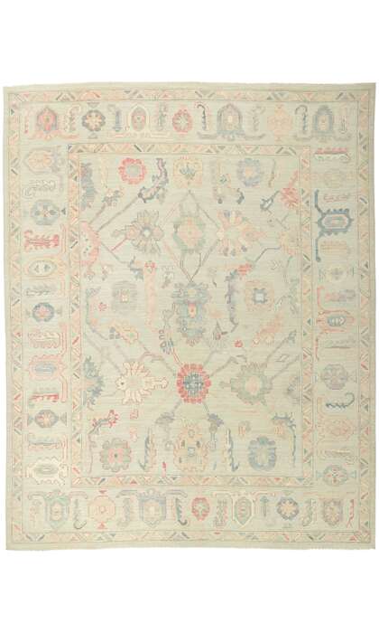 9 x 12 Colorful Modern Oushak Rug 80904