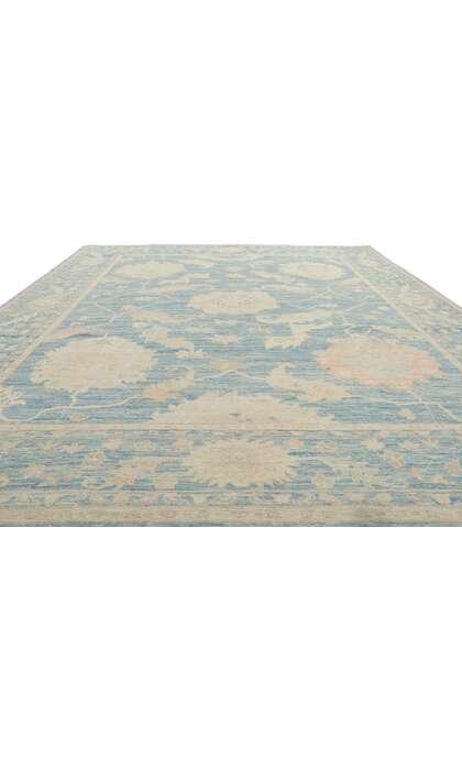 9 x 12 Colorful Blue Oushak Rug 80917