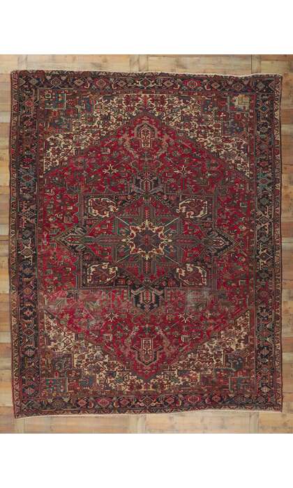 10 x 12 Vintage Persian Heriz Rug 78349