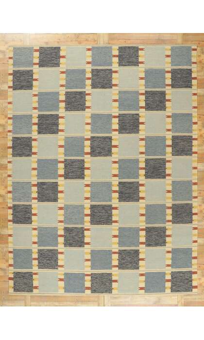 10 x 14 Scandinavian Modern Swedish Inspired Kilim Rug 30853