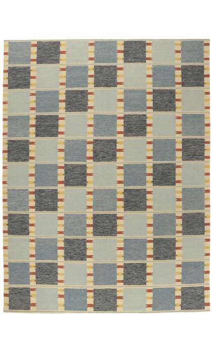 10 x 14 Scandinavian Modern Swedish Inspired Kilim Rug 30853