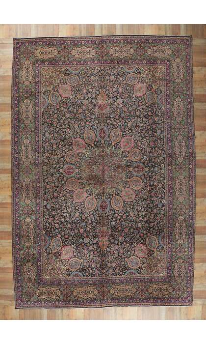 11 x 16 Vintage Persian Kerman Rug 61108