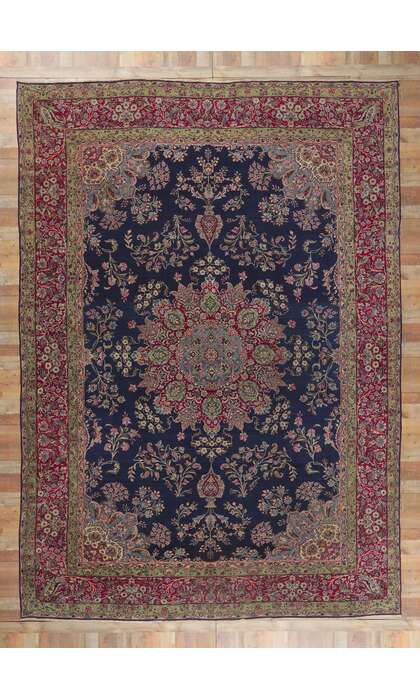 11 x 16 Vintage Persian Kerman Rug 78336