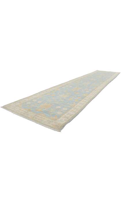 3 x 12 Colorful Blue Oushak Runner 80976