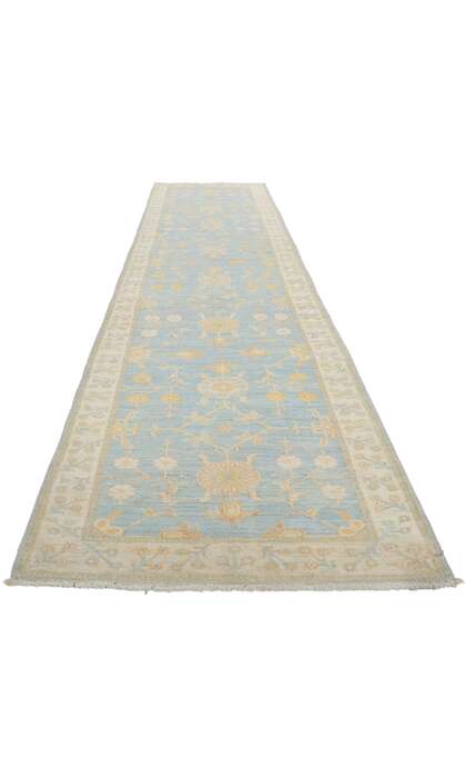 3 x 12 Colorful Blue Oushak Runner 80976