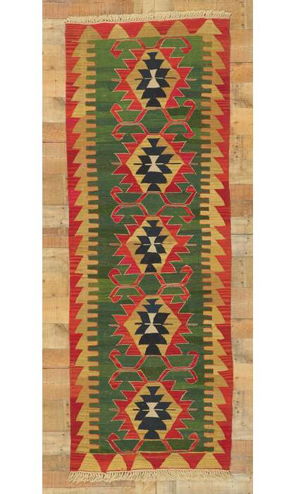 3 x 8 Vintage Persian Shiraz Kilim Runner 77604