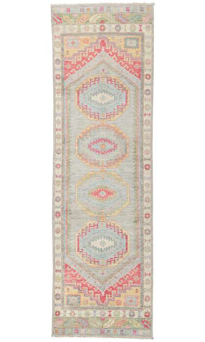​3 x 9 Modern Colorful Oushak Rug Runner 80969