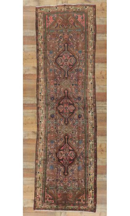 4 x 12 Vintage Persian Hamadan Runner 61173