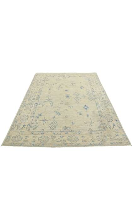 4 x 6 Modern Muted Oushak Rug 80882