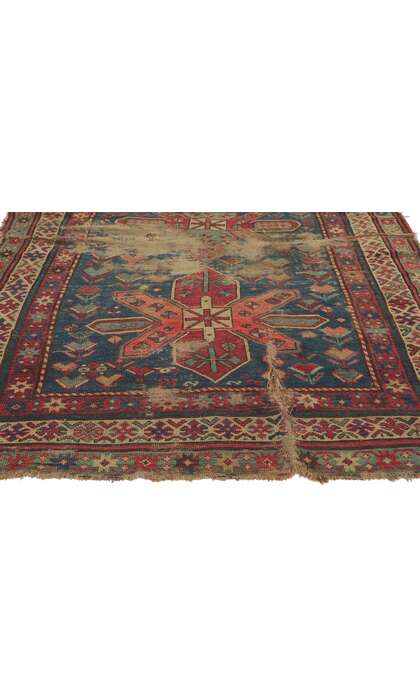 4 x 8 Antique Kazak Runner 78312