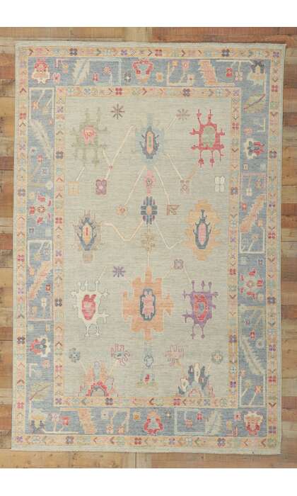 6 x 9 Colorful Oushak Rug 80919