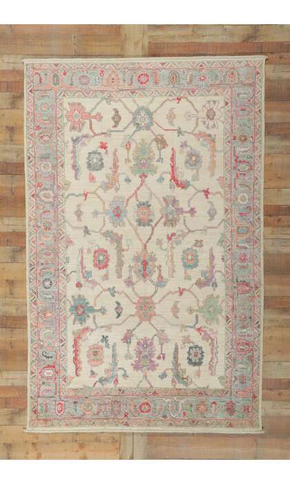 6 x 9 Colorful Oushak Rug 80971
