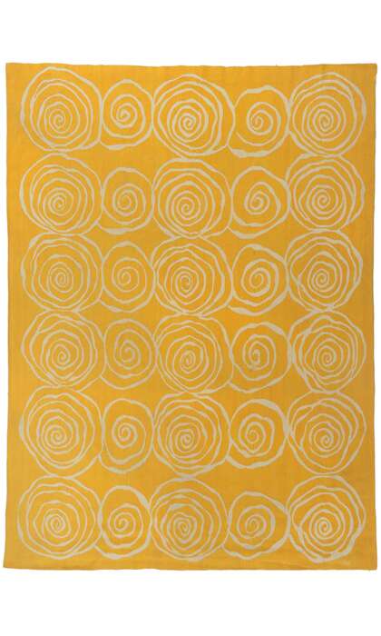 7 x 10 Contemporary Golden Whirl Kilim Rug 78311