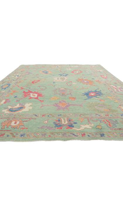 8 x 10 Colorful Green Oushak Rug 80901