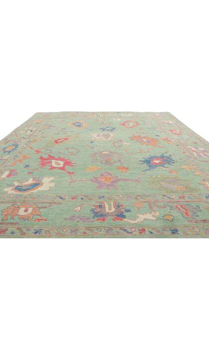 8 x 10 Colorful Green Oushak Rug 80901