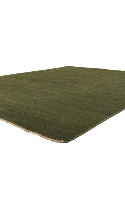 8 x 10 Solid Olive Green Modern Rug 30860