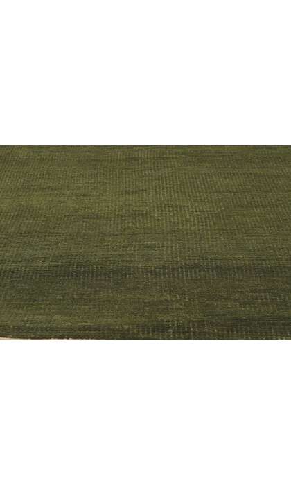 8 x 10 Solid Olive Green Modern Rug 30860