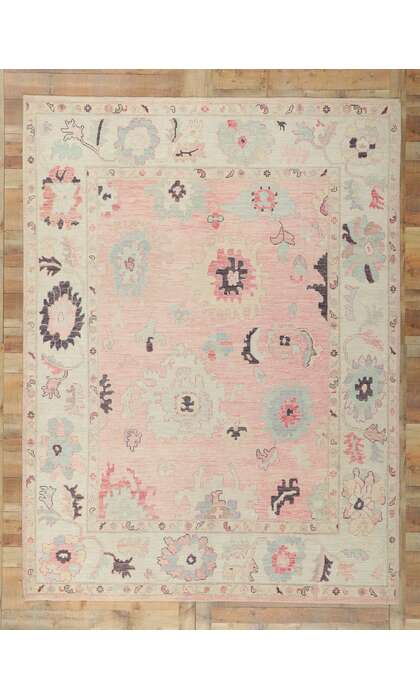 8 x 11 Colorful Pink Oushak Rug 80902
