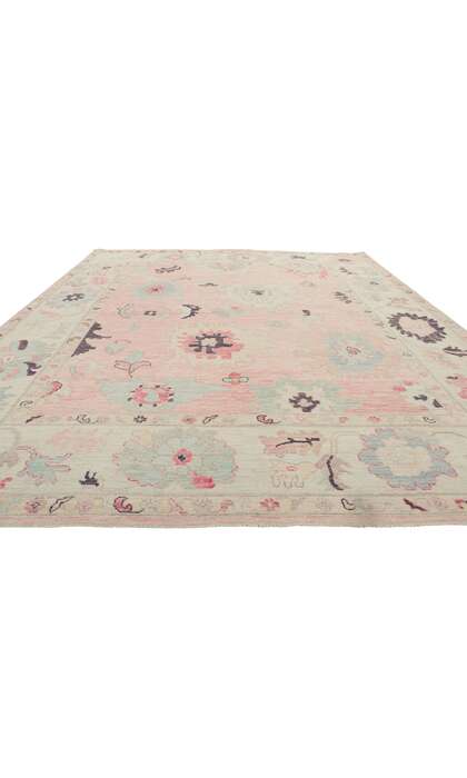 8 x 11 Colorful Pink Oushak Rug 80902