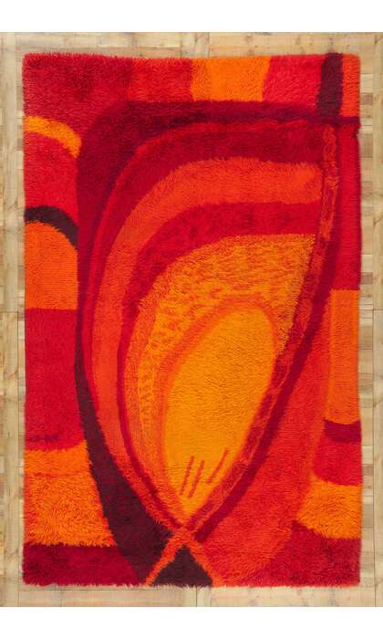 8 x 12 Vintage Danish Rya Rug 78352