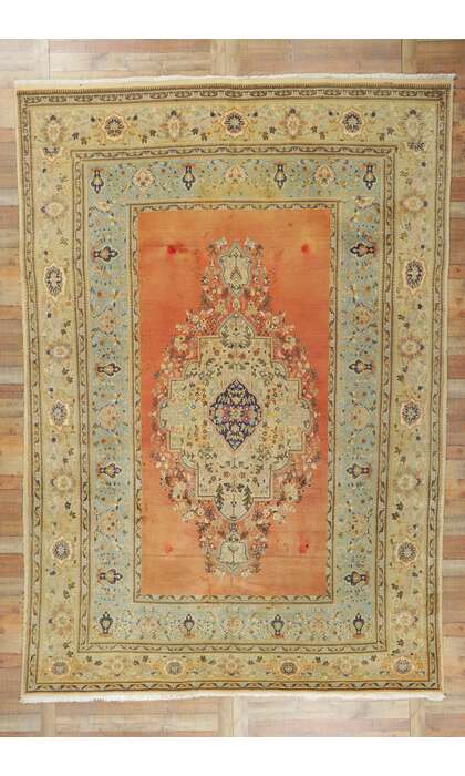 10 x 14 Vintage Persian Tabriz Rug 78224
