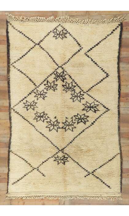 6 x 10 Vintage Moroccan Beni Ourain Rug 78369