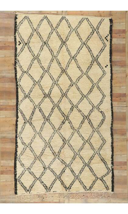 6 x 11 Vintage Moroccan Beni Ourain Rug 78376