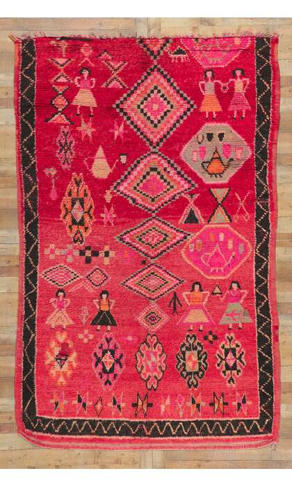 7 x 11 Vintage Red Moroccan Rug 78364