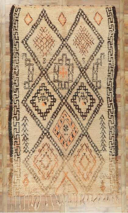 7 x 13 Vintage Moroccan Beni Ourain Rug 78365 w