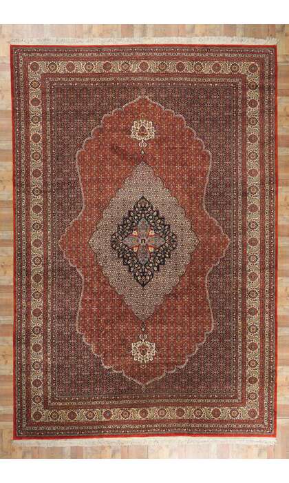 12 x 18 Vintage Persian Mahi Tabriz Rug 78414