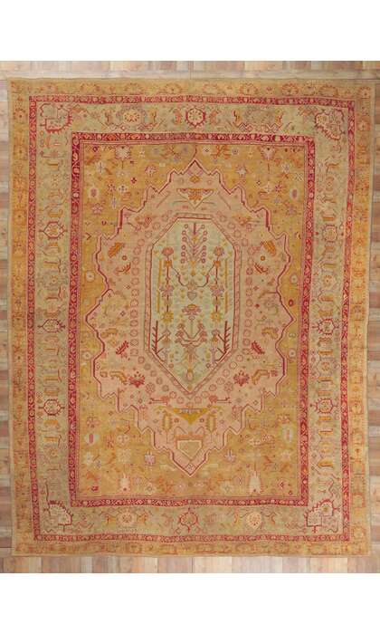 13 x 16 Antique Turkish Oushak Rug 76888