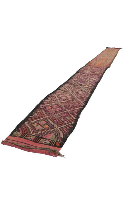 1 x 16 Vintage Zemmour Moroccan Kilim Runner 21714