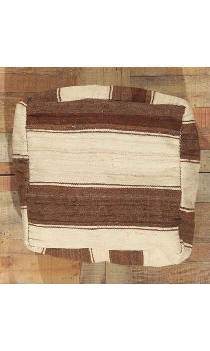 2 x 2 x 1 Vintage Moroccan Kilim Floor Pouf 78411