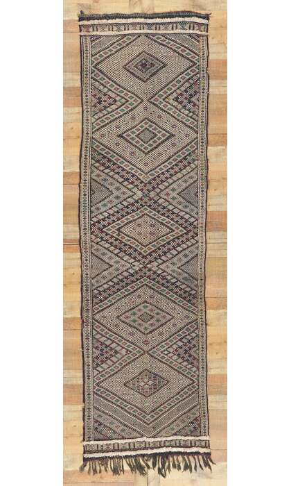 3 x 12 Vintage Zemmour Moroccan Kilim Runner 21704
