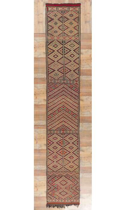 3 x 17 Vintage Zemmour Moroccan Kilim Runner 21709