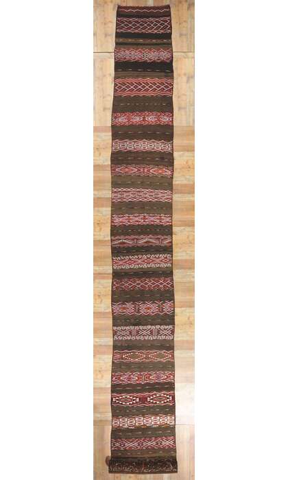 3 x 35 Vintage Zemmour Moroccan Kilim Runner 21718