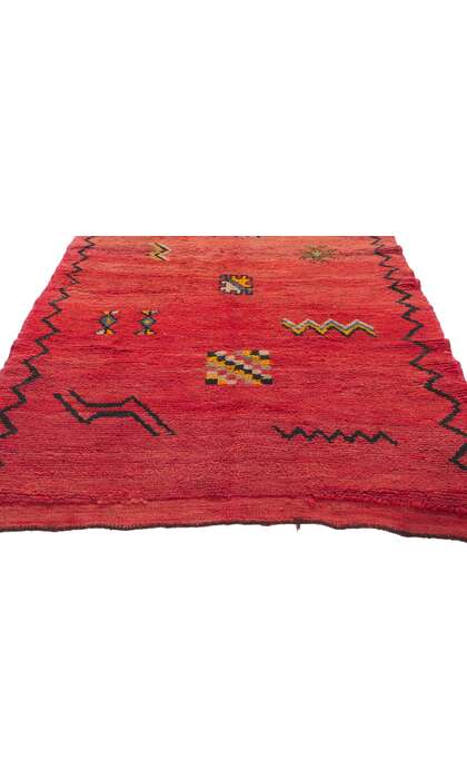 3 x 7 Vintage Red Boujad Moroccan Rug 78404