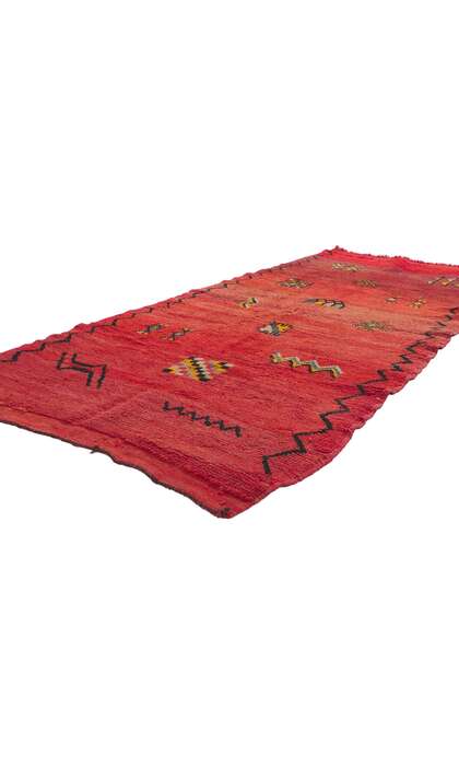 3 x 7 Vintage Red Boujad Moroccan Rug 78404