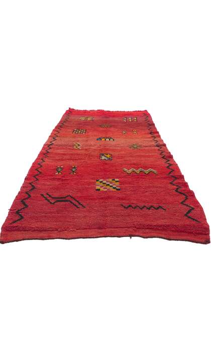 3 x 7 Vintage Red Boujad Moroccan Rug 78404